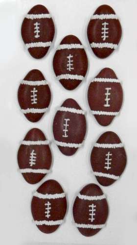 Rugby Ball Icing Decorations - 10 Pack - Click Image to Close